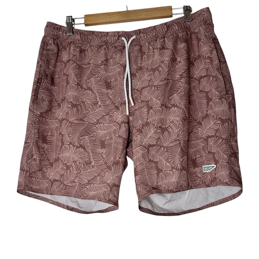 Wellen Shorts Mens XL Swim Trunks Lined Elastic Waist Drawstring Beach Resort